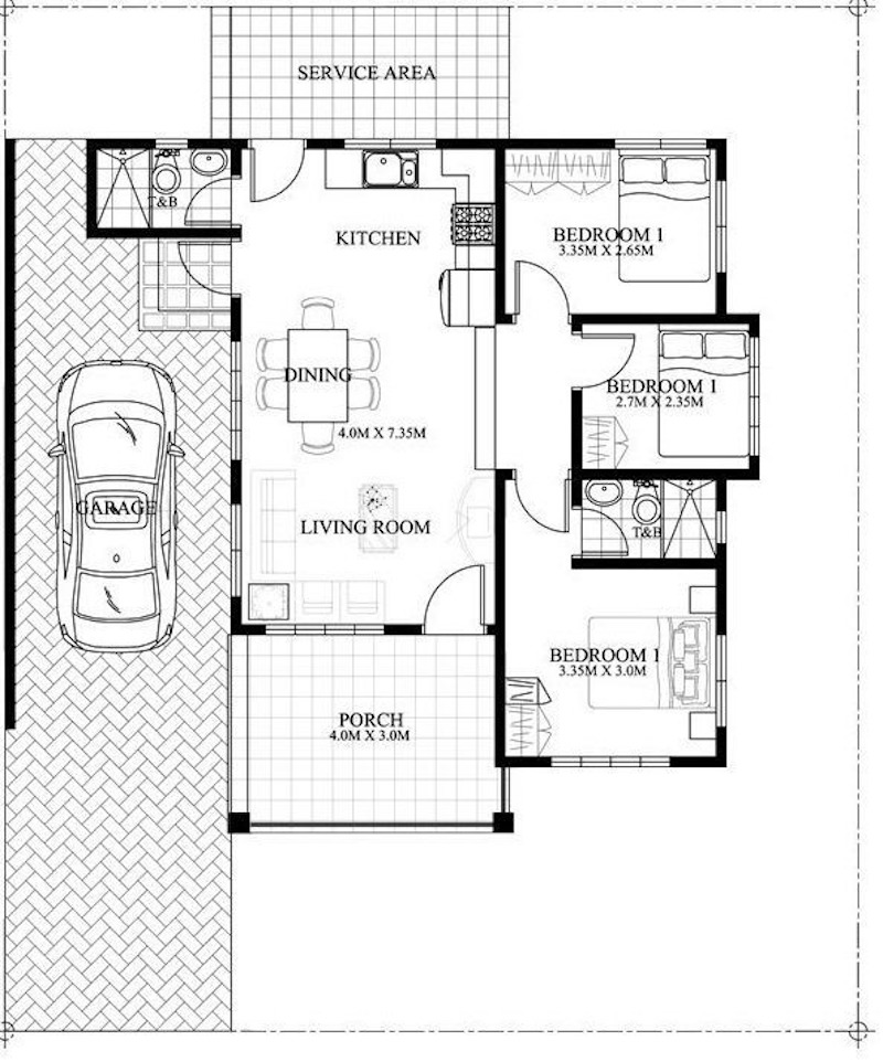 Căn hộ 3 phòng ngủ 100m2 - 110m2 cần được thiết kế tối giản vừa tiết kiệm không gian vừa tạo được sự thoải mái