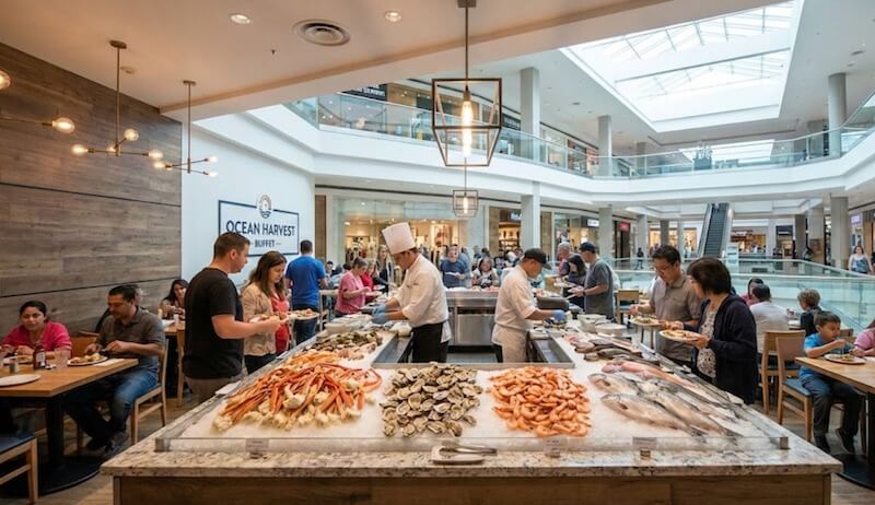 Nhà hàng buffet hải sản trong trung tâm thương mại là mô hình cân bằng giữa trải nghiệm tươi sống, sự tiện lợi và hiệu quả kinh doanh