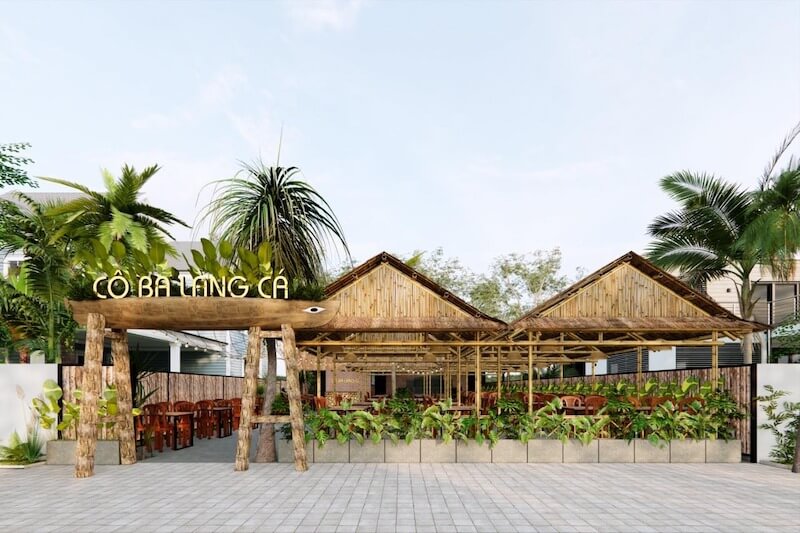 Nhà hàng hải sản phong cách sân vườn nhiệt đới mang đến không gian xanh mát, gần gũi thiên nhiên và cảm giác thư giãn cho thực khách
