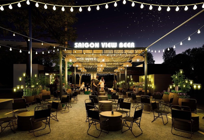 Quán bia bình dân ưu tiên không gian rộng, thoáng, dễ di chuyển để phục vụ lượng khách lớn vào buổi tối 