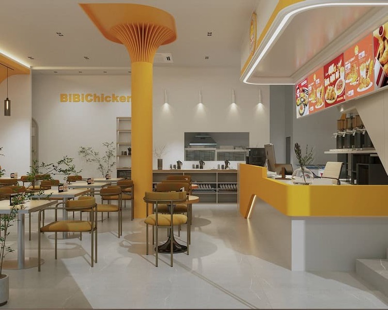 Thiết kế quầy tự phục vụ đồ uống nhỏ gọn giúp khách chủ động, đồng thời giảm tải cho nhân viên trong khung giờ cao điểm vốn rất bận rộn 