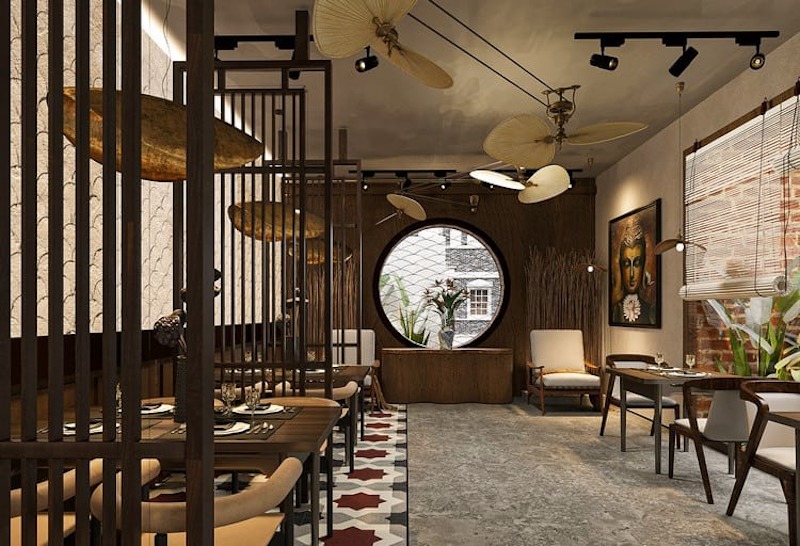 Giải pháp thiết kế nội thất nhà hàng nhỏ tập trung vào bố cục thông minh, lựa chọn nội thất đa năng và tối ưu từng mét vuông sử dụng