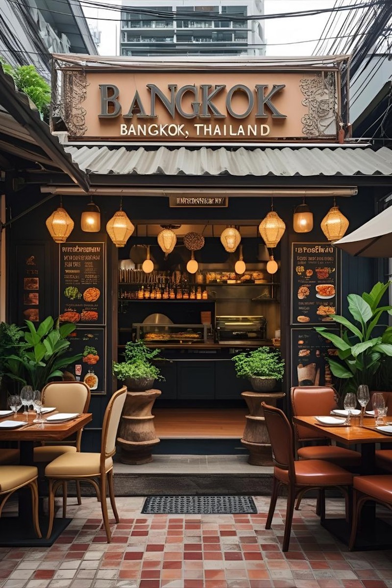 Thiết kế nhà hàng Thái cần đảm bảo luồng di chuyển mạch lạc, phân chia hợp lý các khu vực tiếp đón, ăn uống, phòng riêng, bếp và WC để tối ưu trải nghiệm khách