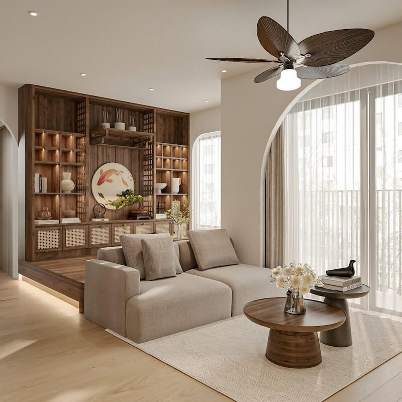 Tối ưu ánh sáng và không gian mở giúp phòng khách chung cư thoáng hơn, rộng hơn, tăng trải nghiệm sinh hoạt, tiết kiệm điện năng và nâng cao thẩm mỹ tổng thể