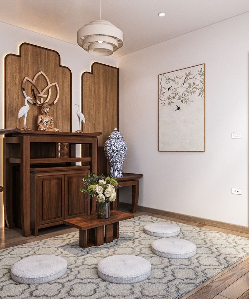 Thiết kế thờ cúng đúng chuẩn góp phần hoàn thiện giá trị sống tinh tế và bền vững cho căn hộ Duplex hoặc Penthouse