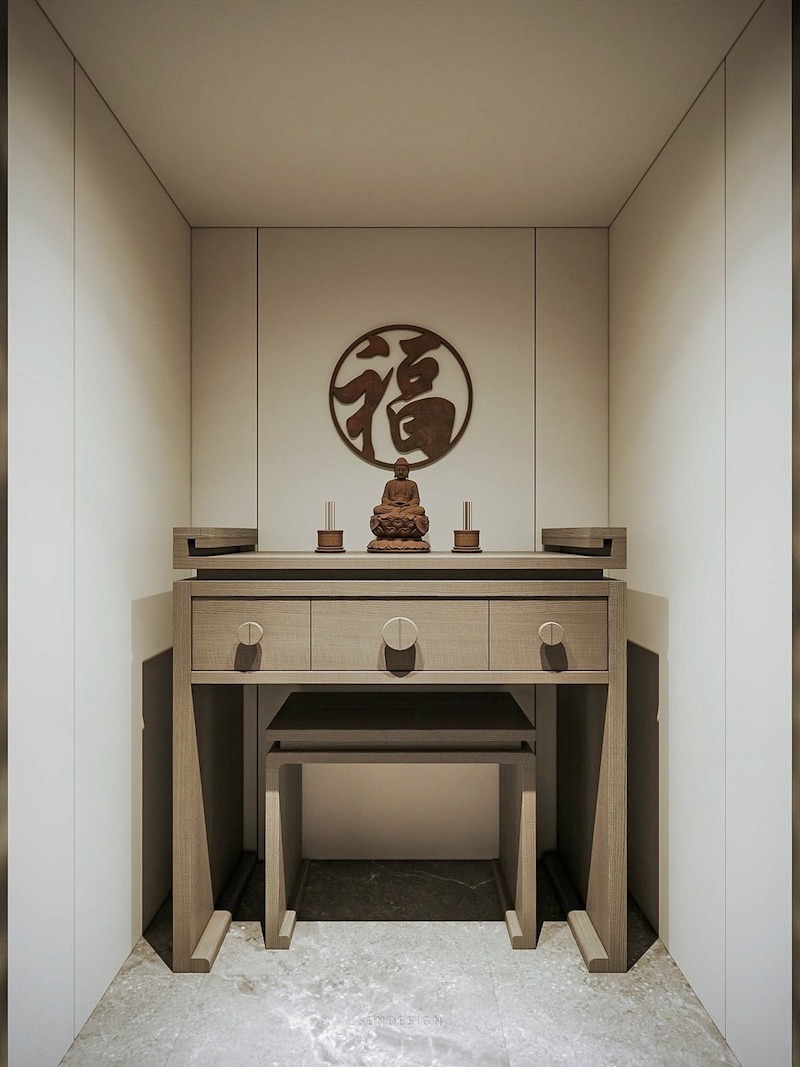 Tránh đặt bàn thờ gần loa đài, nhà vệ sinh, ánh nắng trực tiếp, xà ngang; luôn giữ khu vực thờ sạch sẽ, yên tĩnh và trang nghiêm 