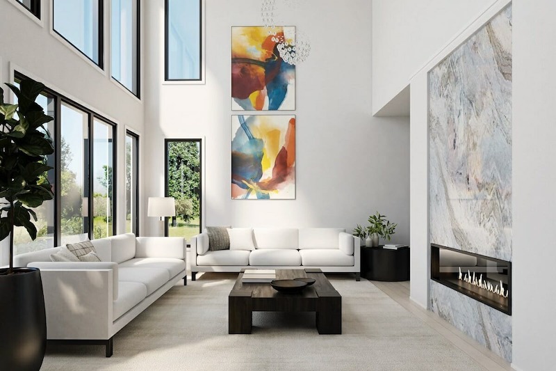 Phong cách Modern Minimalism tạo phòng khách gọn gàng, với đường nét sắc sảo, nội thất tinh giản, tập trung công năng và hạn chế chi tiết dư thừa 