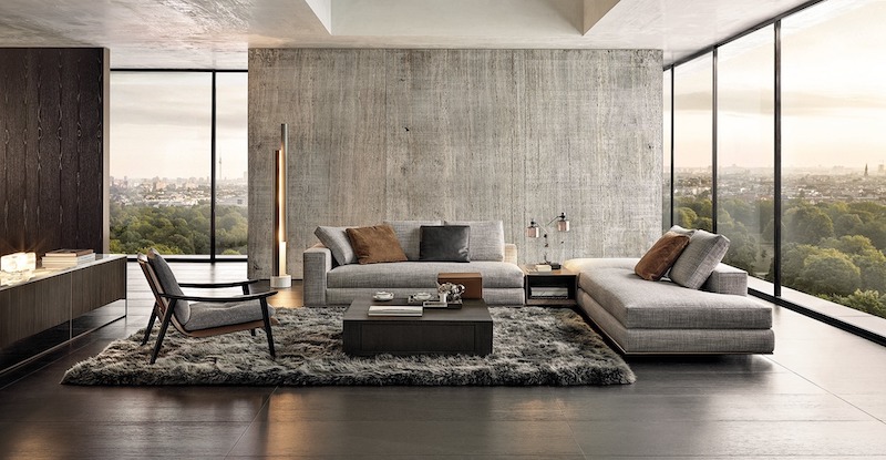 Vật liệu như gỗ sáng màu, kim loại mạ, kính và đá nhân tạo phẳng mịn giúp không gian Modern Minimalism vừa hiện đại vừa ấm áp và bền bỉ  