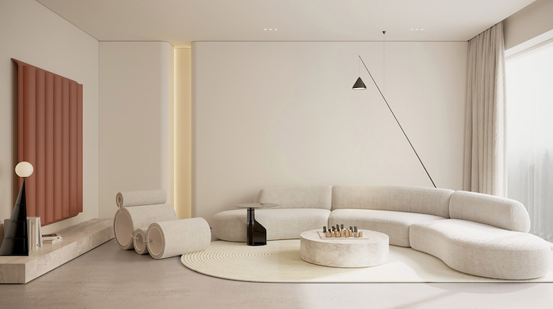 Chú trọng chất lượng bề mặt vật liệu nghĩa là chọn nội thất tinh xảo, bề mặt mịn, bền, sử dụng gỗ, đá, vải tự nhiên, đảm bảo thẩm mỹ và dễ vệ sinh 