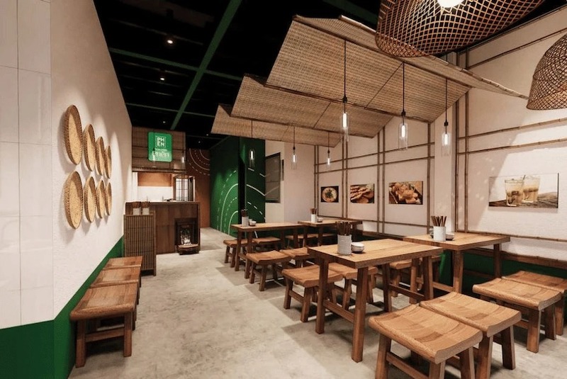 Sử dụng màu sắc tươi sáng, bàn ghế gọn gàng, ánh sáng năng động, tạo không gian năng lượng, thu hút khách trẻ