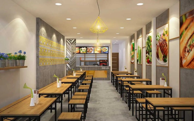 Thiết kế hiện đại, không gian mở giúp quán phở thoáng, sáng, trẻ trung, nâng trải nghiệm khách, thuận tiện vận hành và tạo ấn tượng thương hiệu 