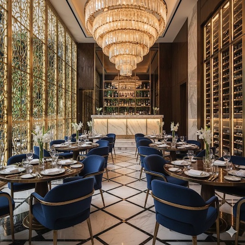 Hệ thống chiếu sáng trong nhà hàng 5 sao phải đa lớp, linh hoạt, kết hợp ánh sáng tự nhiên 