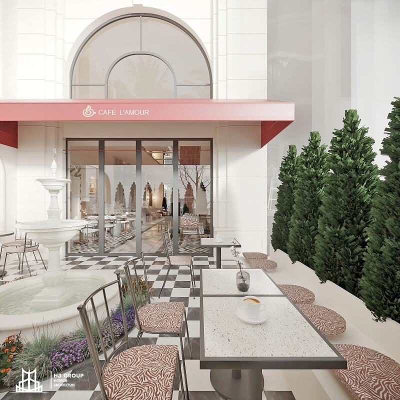 Phong cách Retro kết hợp với hiện đại đã tạo ra thiết kế có không gian ấm cúng, sang trọng với gạch thô, tông màu xanh lam, vàng đất và nội thất da