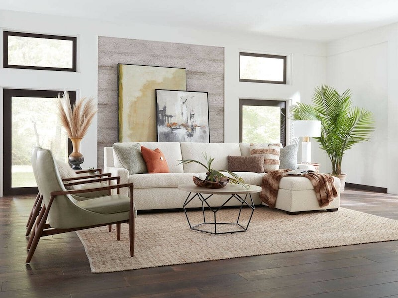 Phong cách đương đại sử dụng nội thất hình khối, đường nét cứng cáp để tạo cảm giác gọn gàng, rõ ràng, hiện đại và giúp không gian bền đẹp, không lỗi thời