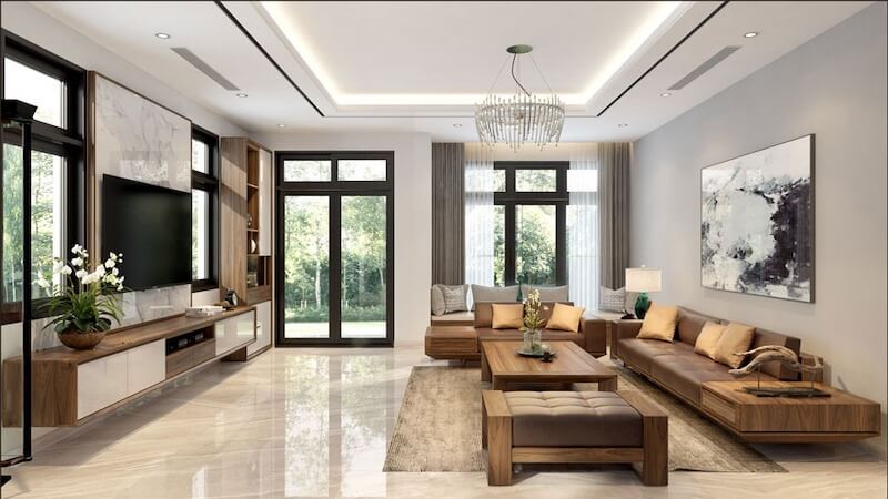 Việc lựa chọn màu sắc sáng, vật liệu nhẹ và nội thất đa năng giúp biệt thự tứ lập Vinhomes Riverside tối ưu cảm giác rộng rãi và dễ sử dụng lâu dài