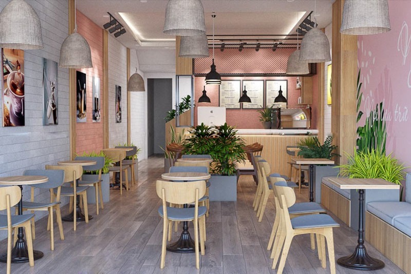 Nên dùng gạch porcelain, gạch bông men, đá nhân tạo cho sàn và  gạch ốp men, laminate chống ẩm, hạn chế bám dầu mỡ cho tường để dễ dàng vệ sinh