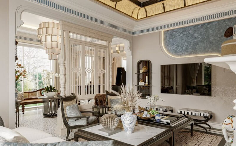 Bố trí ánh sáng biệt thự song lập Vinhomes Ocean Park ưu tiên cửa kính lớn, phân lớp chiếu sáng, tận dụng ba mặt thoáng, tạo cảm giác nghỉ dưỡng