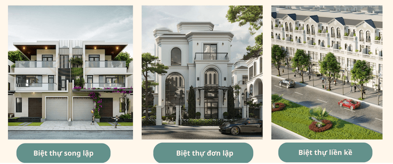 Sự khác nhau của biệt thự song lập, đơn lập và liền kề