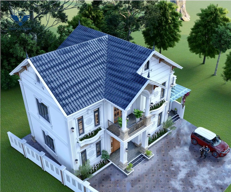 Tổng thể công trình toát lên vẻ sang trọng, nhã nhặn, bền dáng theo thời gian, phù hợp với gia đình yêu thích sự lịch lãm nhưng vẫn gần gũi