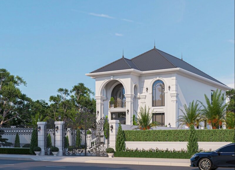 Hệ thống cột không chỉ tạo cảm giác bề thế, vững chãi và quyền uy mà còn khẳng định vị thế gia chủ và tăng giá trị thẩm mỹ trường tồn cho công trình