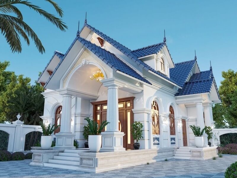 Nhà mái Thái tân cổ điển 1 tầng kiến trúc đẹp, tối ưu công năng, chống nóng tốt và chuẩn phong thủy với chi phí tiết kiệm