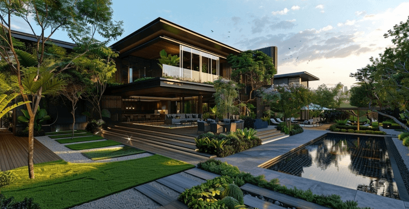 Thiết kế biệt thự sân vườn cần chú trọng phong thủy vì yếu tố này giúp cân bằng sinh khí, thu hút tài lộc và bảo vệ sức khỏe gia chủ 