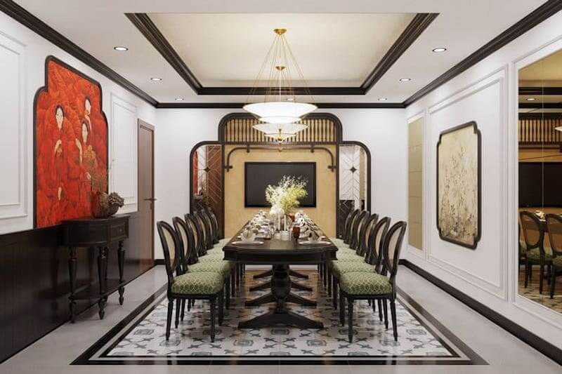 Phòng VIP cần đảm bảo riêng tư, cách âm tốt, bố trí bàn ghế thoải mái, ánh sáng ấm áp, trang trí tinh tế để tạo không gian tiếp khách trang trọng