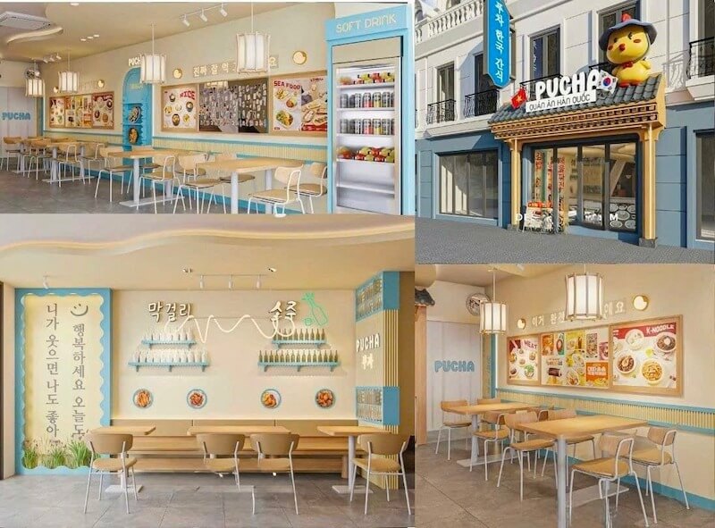 Quán ăn Hàn Quốc cần có góc check-in để tạo điểm nhấn thị giác, thu hút giới trẻ, tăng nhận diện thương hiệu và lan tỏa hình ảnh tự nhiên trên mạng xã hội