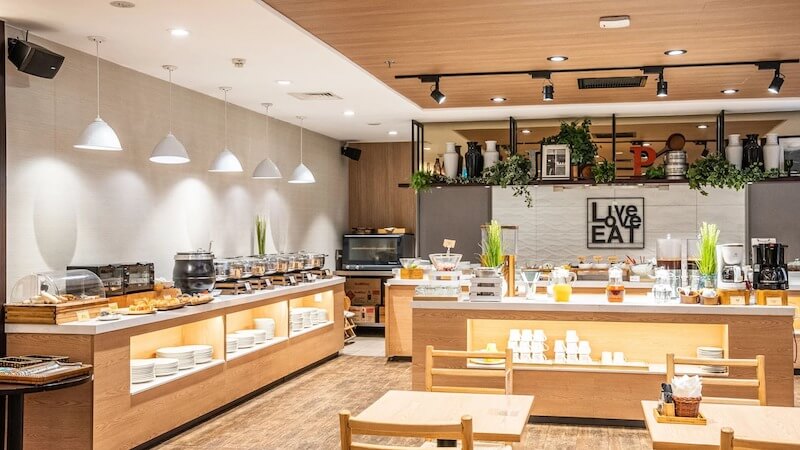 Quầy Panchan tự phục vụ trong quán ăn Hàn nên thiết kế theo tiêu chí gọn - sạch - dễ thao tác