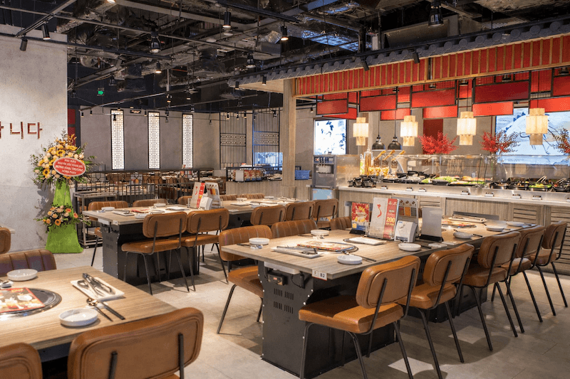 Quán lẩu Hàn Quốc cao cấp đầu tư concept đồng bộ, nguyên liệu chất lượng cao, hệ thống hút khói hiện đại và dịch vụ chuyên nghiệp