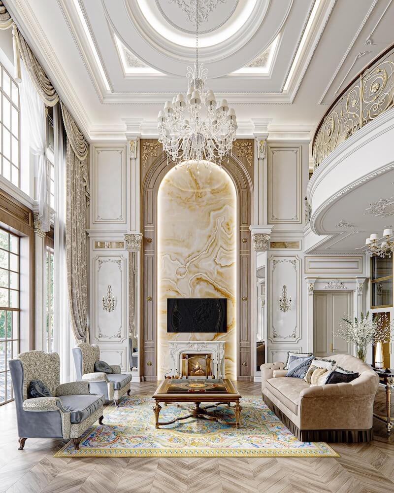 Giấu kín thông gió và điều hòa giúp giữ nguyên giá trị thẩm mỹ cổ điển, tránh lộ kỹ thuật hiện đại, đồng thời đảm bảo tiện nghi và không gian quyền quý