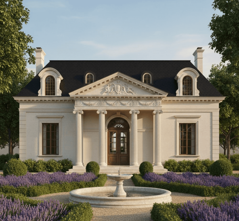 Mái Mansard, phù điêu tinh xảo và bố cục sân vườn trục thẳng tạo nên diện mạo quyền quý, chuẩn mực kiến trúc châu Âu