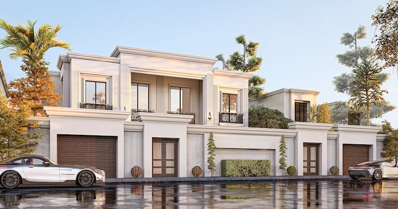 Mặt tiền gây ấn tượng mạnh nhờ hệ tường rào cao đồng bộ kiến trúc, tạo nên tổng thể bề thế nhưng vẫn giữ được nét tinh gọn, sang trọng đặc trưng