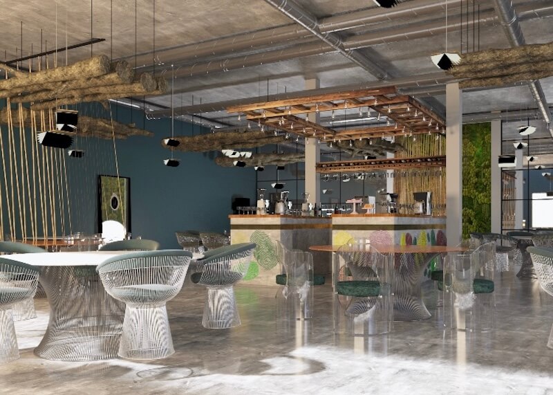 Tường gạch trần, bê tông mài hoặc sơn màu tối, kết hợp tranh treo tường đơn giản, mang cảm giác chân thực, mạnh mẽ