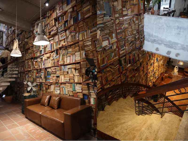 Quán thường có các góc sofa nhỏ, ghế đơn với bàn gỗ thấp, thuận tiện vừa đọc sách vừa thưởng thức đồ uống