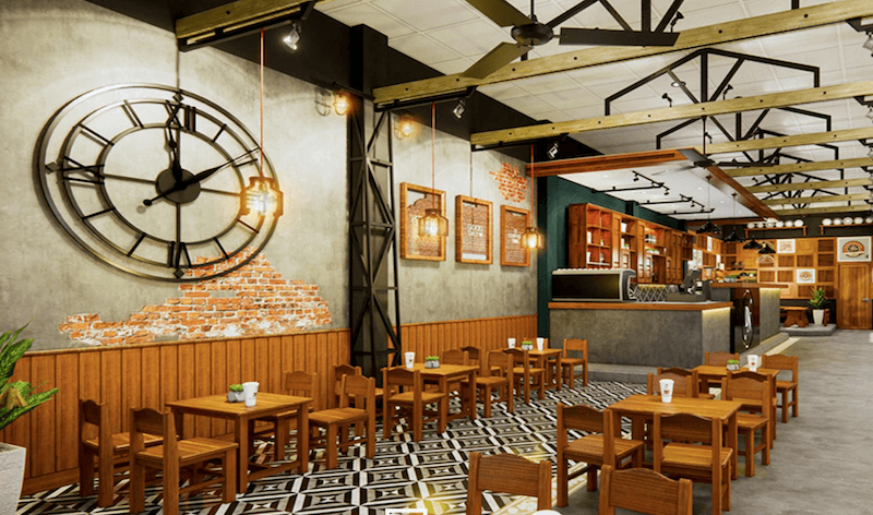 Thiết kế lối đi rộng rãi giúp di chuyển thuận tiện, tránh va chạm, tăng tốc độ phục vụ, đảm bảo an toàn và cải thiện trải nghiệm khách hàng