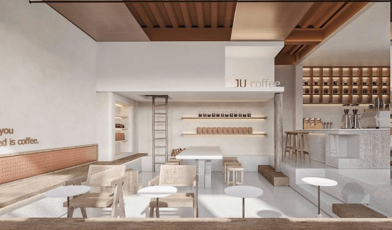 Quán cafe phong cách Minimalist mang đến không gian tối giản, loại bỏ chi tiết thừa để tập trung vào sự tinh tế và trải nghiệm khách hàng
