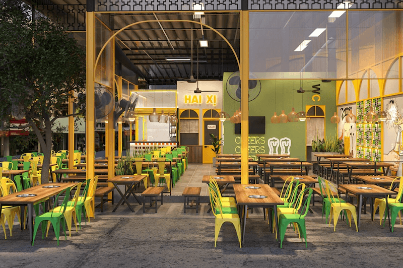 Nên bố trí bàn ghế linh hoạt, khoảng cách 0.8 - 1.2m, ưu tiên lối đi rộng, dễ di chuyển, có thể ghép hoặc tách bàn theo nhóm khách linh hoạt