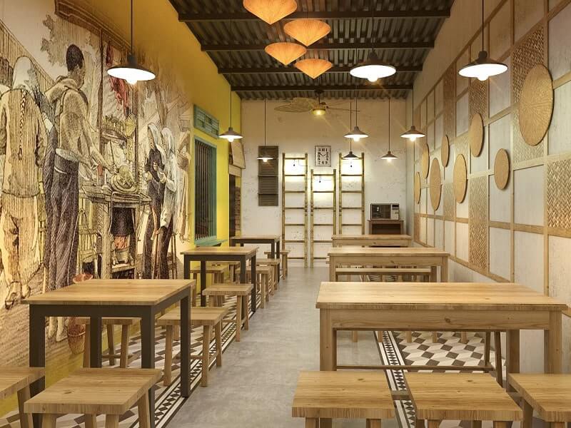 Thiết kế Vintage không chạy theo sự hiện đại mà tập trung vào cảm xúc, tạo nên dấu ấn riêng biệt giữa thị trường quán ăn sáng cạnh tranh