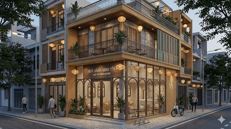 Phong cách Indochine trong nhà ống hẹp lại mang đến cảm giác ấm áp, có chiều sâu và giàu bản sắc nhờ sự kết hợp giữa tinh thần Á Đông và nét Pháp cổ điển