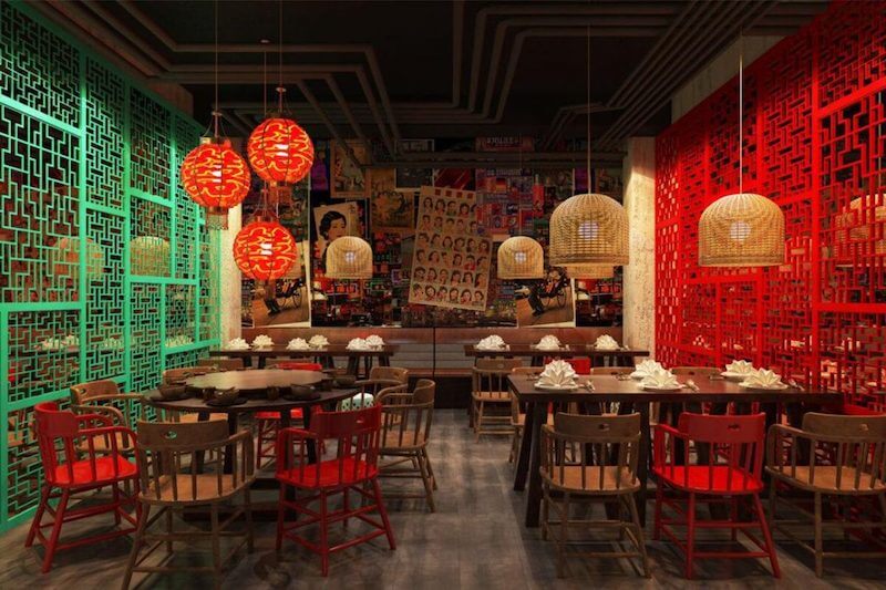 Thiết kế nhà hàng Hoa phong cách cổ điển sử dụng gỗ tự nhiên, chạm khắc tinh xảo, tạo không gian sang trọng, ấm cúng và đậm bản sắc văn hóa