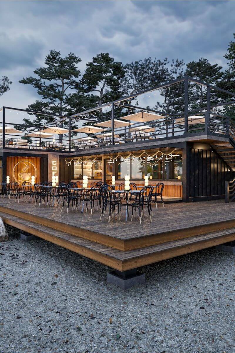 Hệ cây xanh, đèn dây trang trí và bàn ghế gỗ mang đến không khí gần gũi, chill nhẹ nhưng vẫn giữ được sự sôi động đặc trưng quán bia